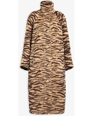 Alaïa Brown And Black Long Coat - Natural