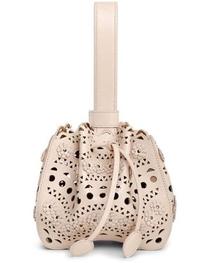 Alaïa Rose Marie 16 Flower Blush Bracelet Bag - Natural