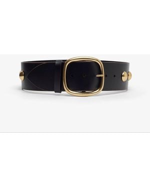 Chloé Chloe Midnight Black Leather Belt - White