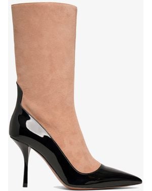 Alaïa Short Boot 90 Black And Beige Short Boots