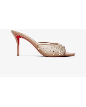 Christian Louboutin Miss Z 80 Beige Strass Mules - Multicolour