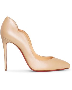Christian Louboutin Hot Chick 100 Beige Nappa Court Shoes - Natural