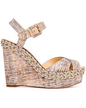 Christian Louboutin Almeria 120 Liege Savane Natural Wedges