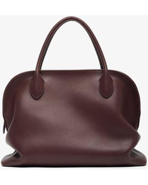 The Row Agnes 12 Burgundy Leather Bag - Purple