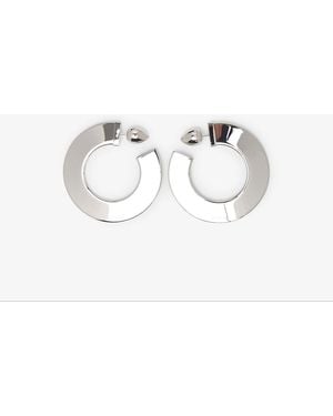 Alaïa Blade Hoops Small Silver Earrings - White