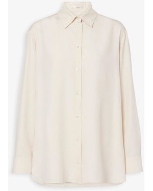 The Row Sisilia Porcelain White Silk Shirt