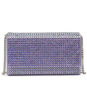 AMINA MUADDI Superamini Paloma Purple Crystal Clutch