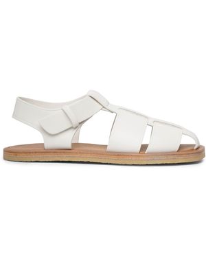The Row Fisherman Ivory Crepe Sandals - White