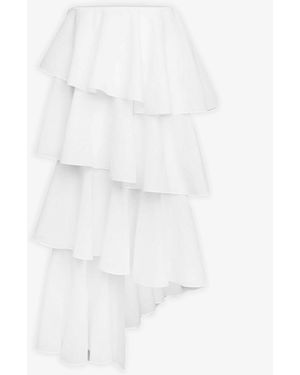 Alaïa Cotton Linen White Spiral Skirt