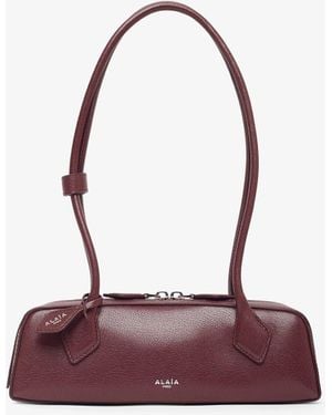 Alaïa Le Teckel Small Dark Red Leather Bag - Purple