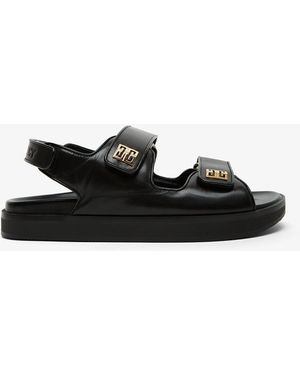 Givenchy 4g Black Strap Flat Sandals