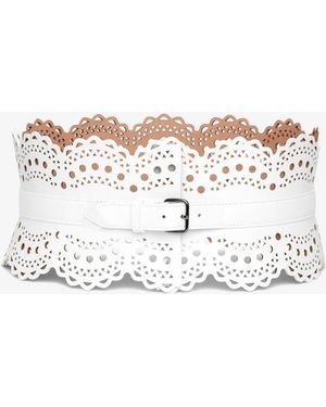 Alaïa Bustier 120 White Leather Corset Belt