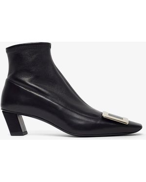 【関税&送料込】Roger Vivier Belle Vivier Black Ankle Boots Belle Vivier Chelsea Booties in suede Black Woman
