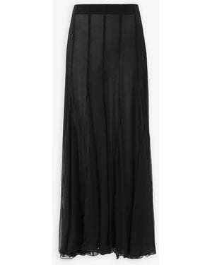 Chloé Organic Silk Mousseline Maxi Skirt - Black