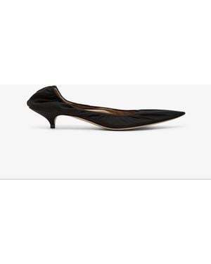The Row Liisa Black Kitten Court Shoes - White