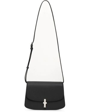 The Row Sofia 8.75 Crossbody Black Matte Grain Bag