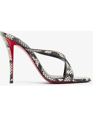 Christian Louboutin Mulazee Cross 100 Watersnake Mules - Multicolour