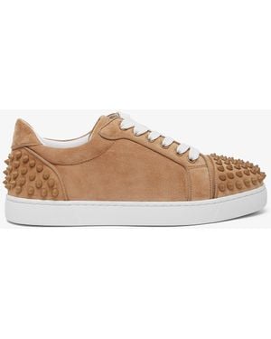 Christian Louboutin Vieira 2 Beige Suede Trainers - Multicolour