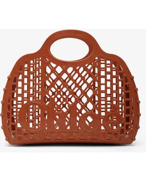 Chloé Chloe Cage Brown Jelly Bag - Red