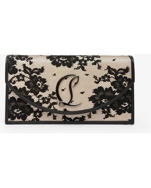 Christian Louboutin Loubi54 Black Clutch - White