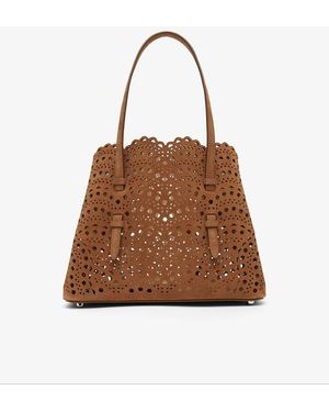 Alaïa Mina 25 Vienne Light Brown Suede Tote Bag