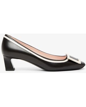 Roger Vivier Viv Canard 55 Black And White Slingbacks