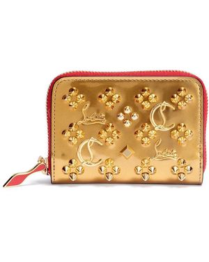 Christian Louboutin Panettone Gold Logo Studded Coin Purse - Metallic