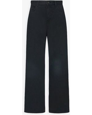 The Row Eglitta Black Linen Wide-leg Trousers - Blue
