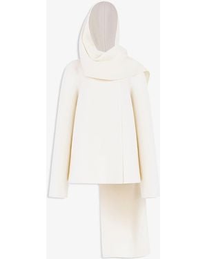 Alaïa Wool Scarf Coat - White