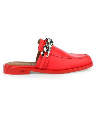 Givenchy Red Leather Chain Loafer