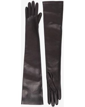 The Row Simon Black Leather Gloves
