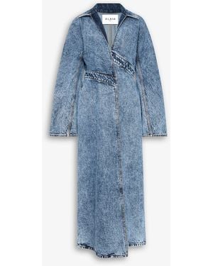 Alaïa Spiral Denim Trench - Blue