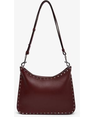 Phoebe Philo Stud Gig Small Brown Shoulder Bag - Purple