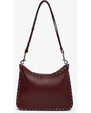 Phoebe Philo Stud Gig Small Brown Shoulder Bag - Purple
