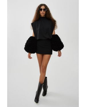 Alaïa Black Faux Fur Bubble Gloves