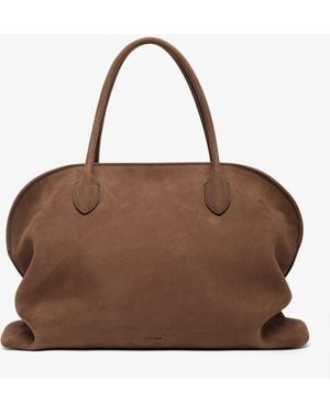 The Row Agnes 15 Beige Suede Bag - Brown