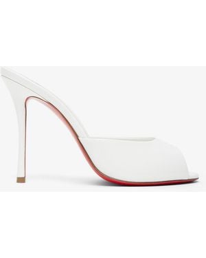 Christian Louboutin Me Dolly 100 White Patent Mules
