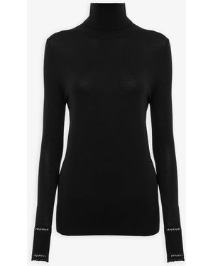 Chloé Fitted Wool Knit Turtleneck - Black
