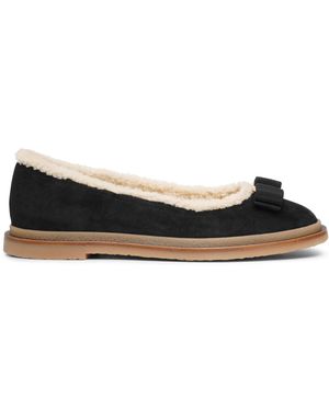 Ferragamo Varina Winter Black Ballet Flats