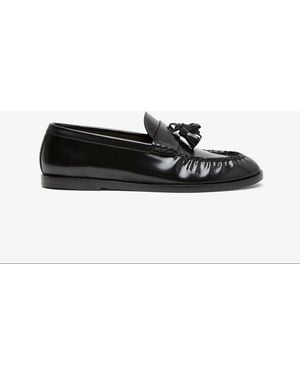 The Row Polished Leather Loafers - White