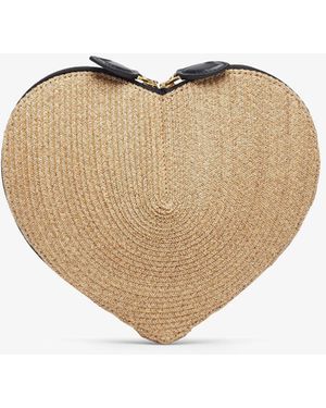 Alaïa Le Coeur Paper Straw Nature Crossbody Bag - Natural