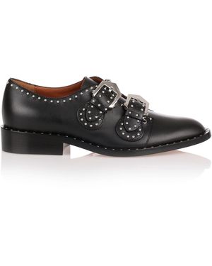 Givenchy Black Leather Studded Flat