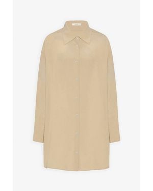 The Row Luka Butter Beige Silk Shirt - Natural