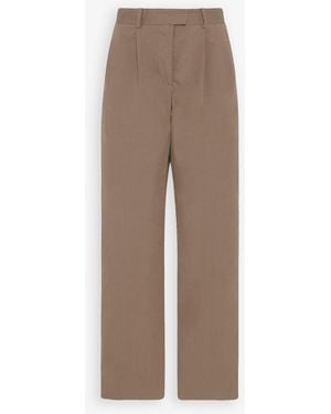 The Row Alfidis Taupe Trousers - Brown