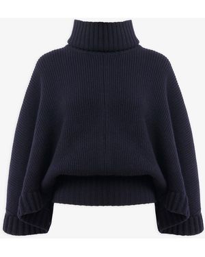 Chloé Short Dark Blue Turtleneck Cape