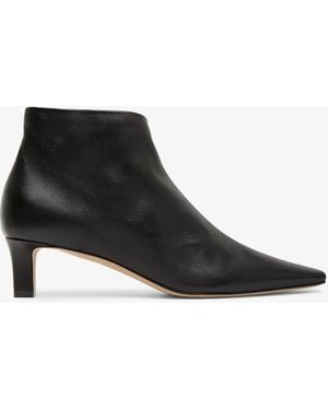 The Row Carla 45 Leather Ankle Boots - Black