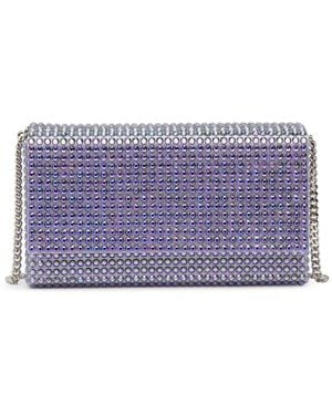 AMINA MUADDI Superamini Paloma Purple Crystal Clutch