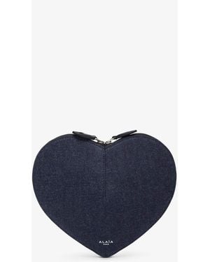 Alaïa Le Coeur Blue Denim Crossbody Bag