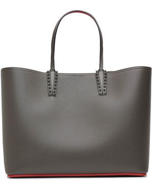 Christian Louboutin Cabata Large Dark Grey Leather Tote Bag - Black