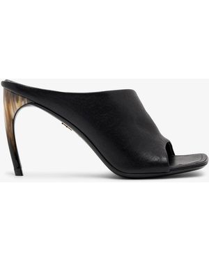 Ferragamo Nymphe 85 Black Leather Sandals